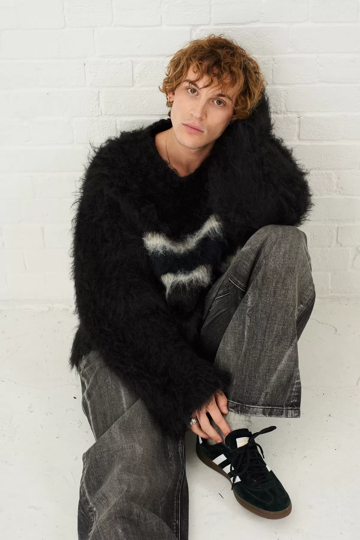 Shop The Ragged Priest Flash Fluffy Stripe Knit Jumper