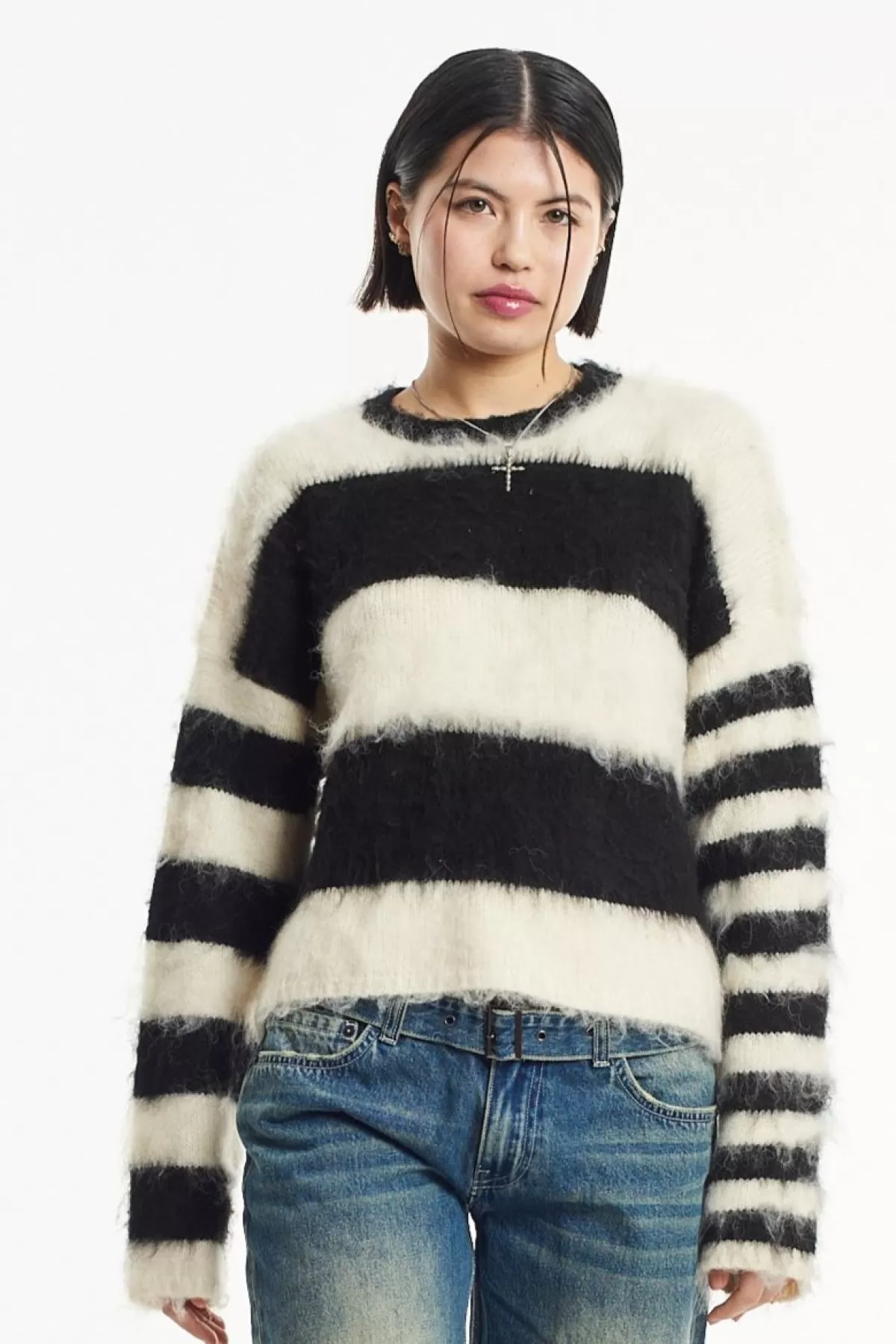 Outlet The Ragged Priest Humbug Fluffy Stripe Knit