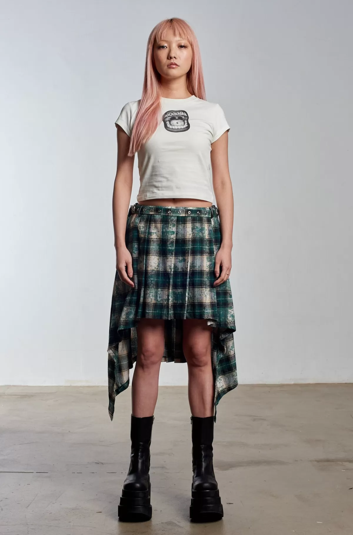 Shop The Ragged Priest Lore Pleated Tartan Skirt