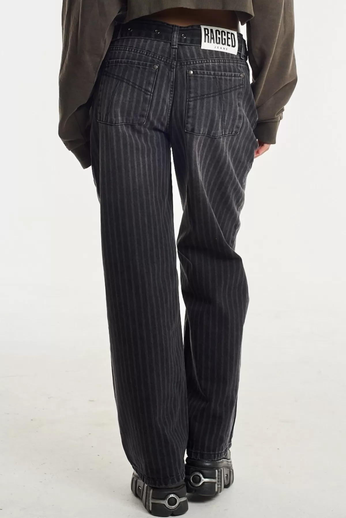 Fashion The Ragged Priest Mobster Charcoal Pinstripe Release Jean