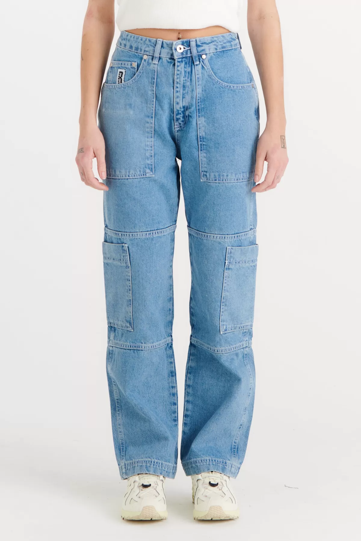 Shop The Ragged Priest Organic Combat Jean Light Blue