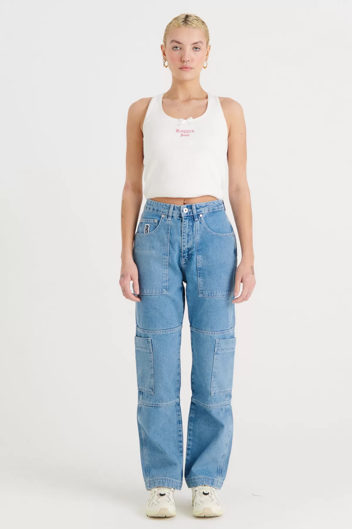 Shop The Ragged Priest Organic Combat Jean Light Blue