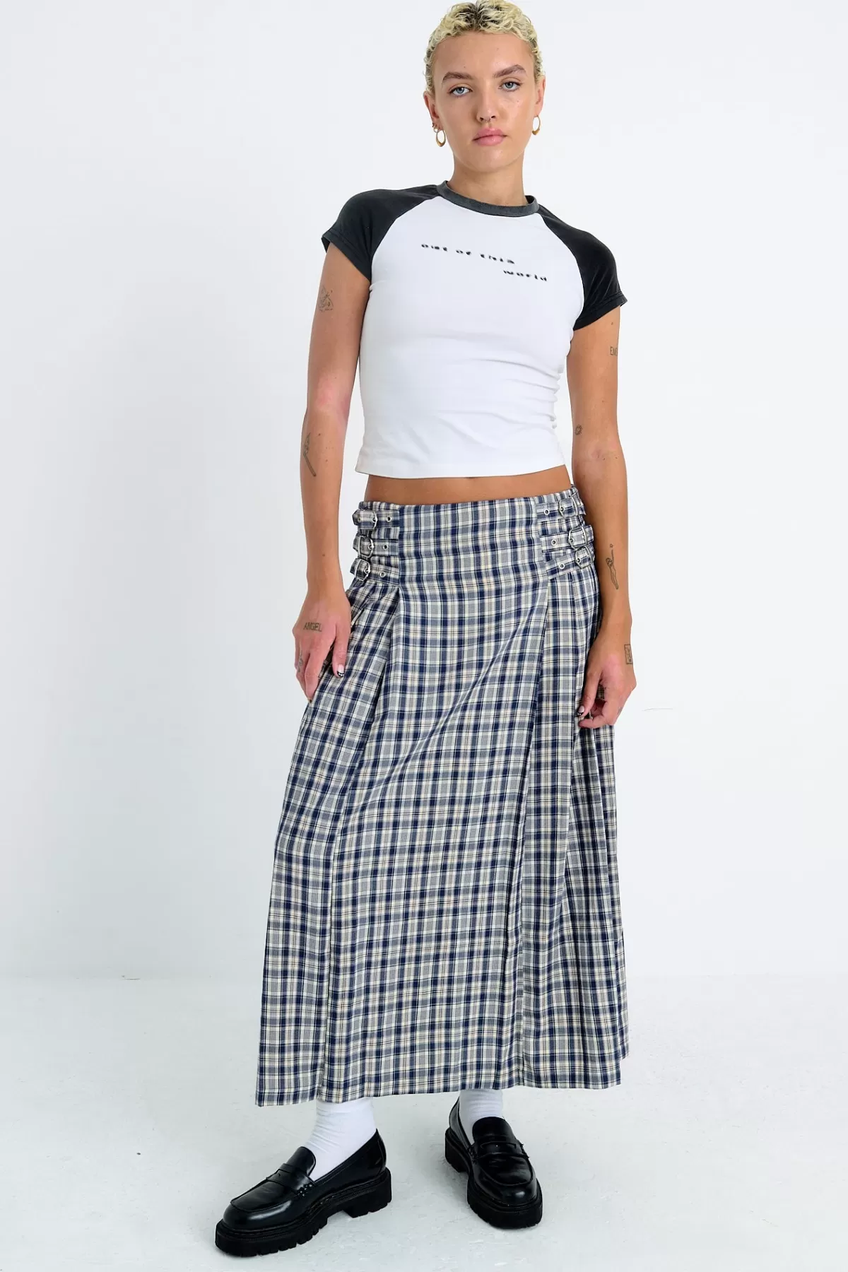 Sale The Ragged Priest Roary Check Maxi Skirt