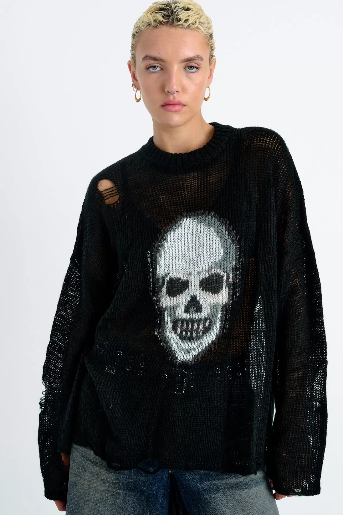 New The Ragged Priest Skull Loose Knit