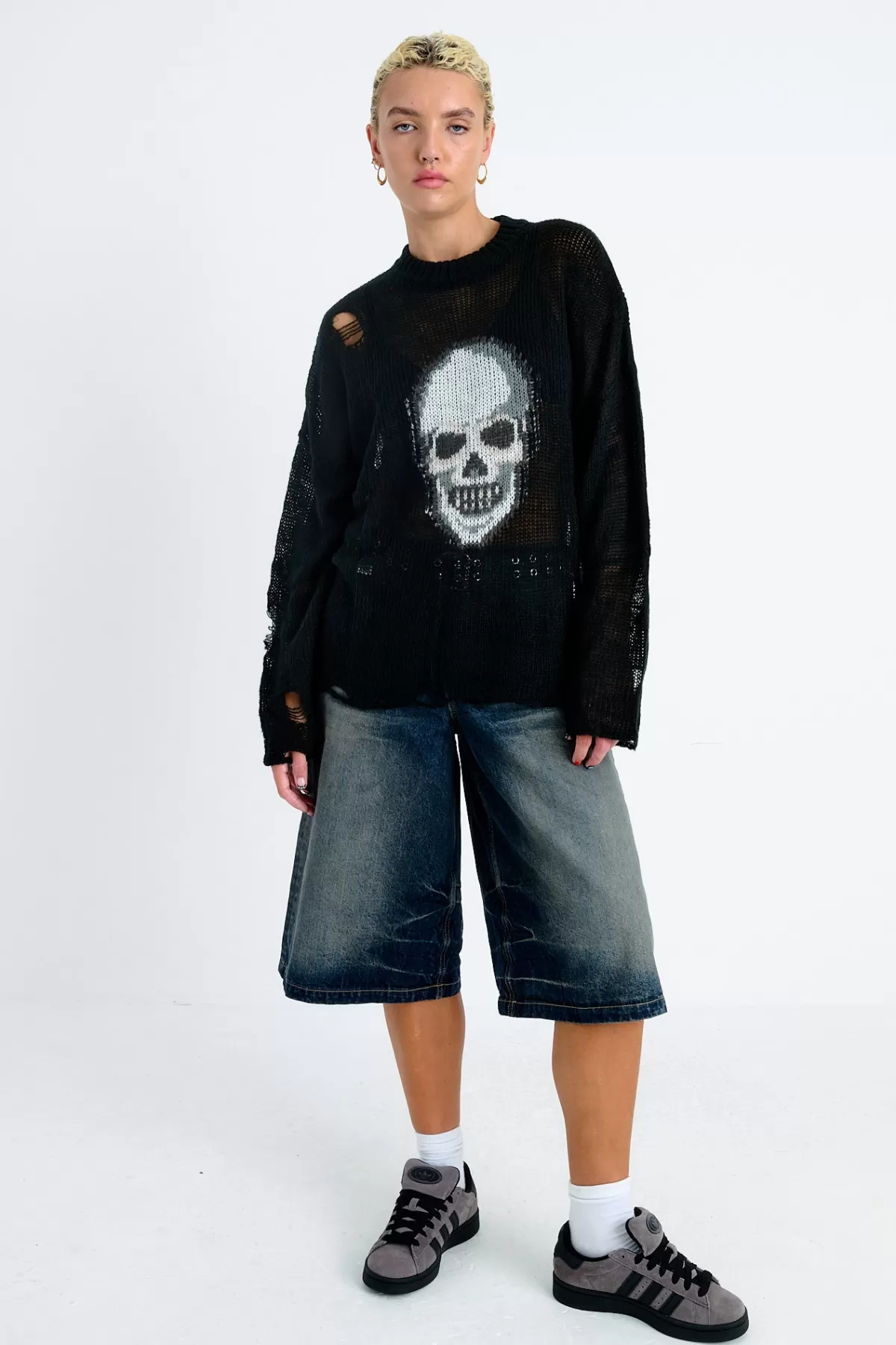 New The Ragged Priest Skull Loose Knit