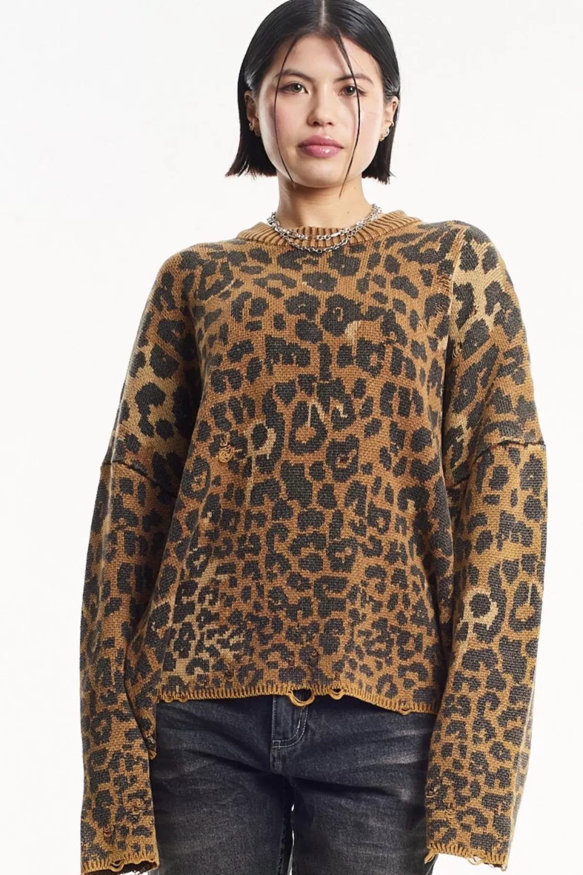 Best Sale The Ragged Priest Tina Leopard Print Knit