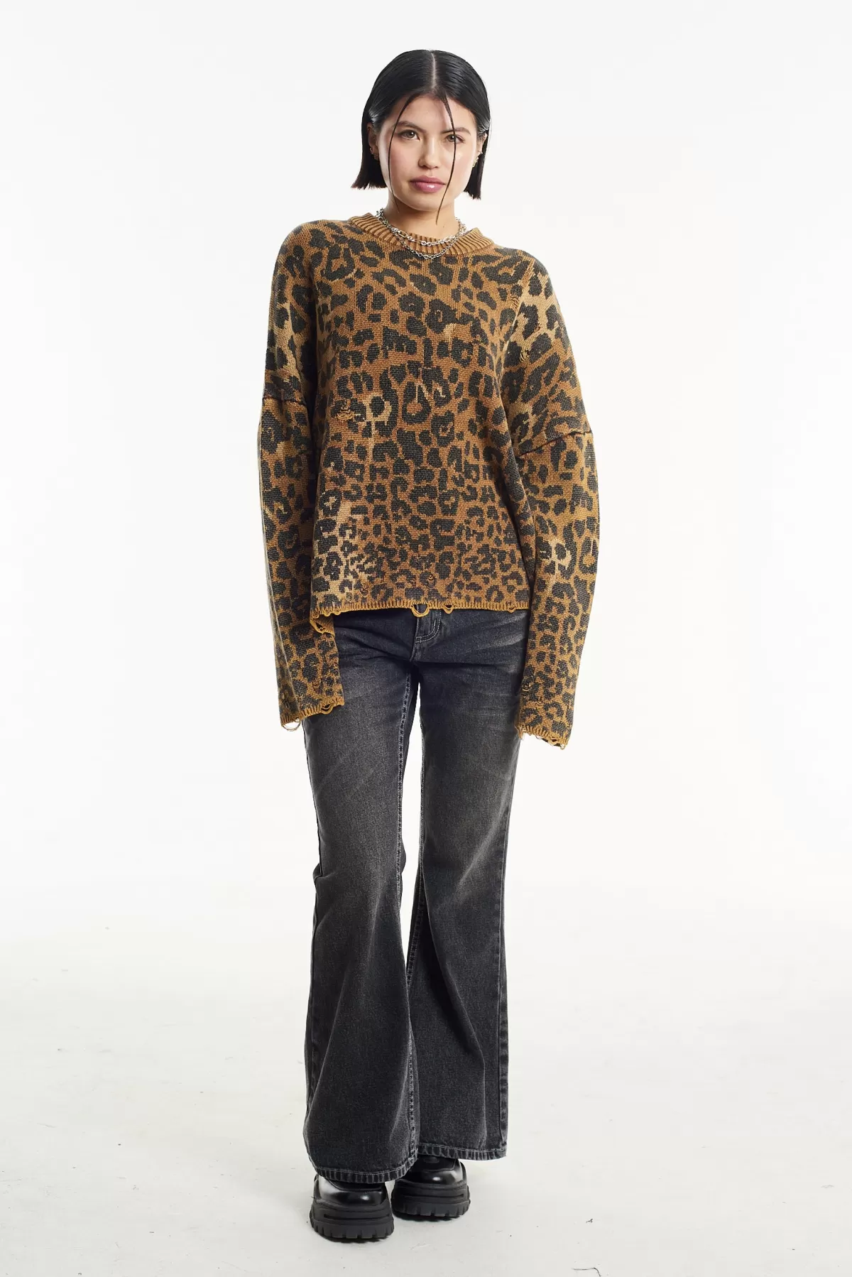 Best Sale The Ragged Priest Tina Leopard Print Knit