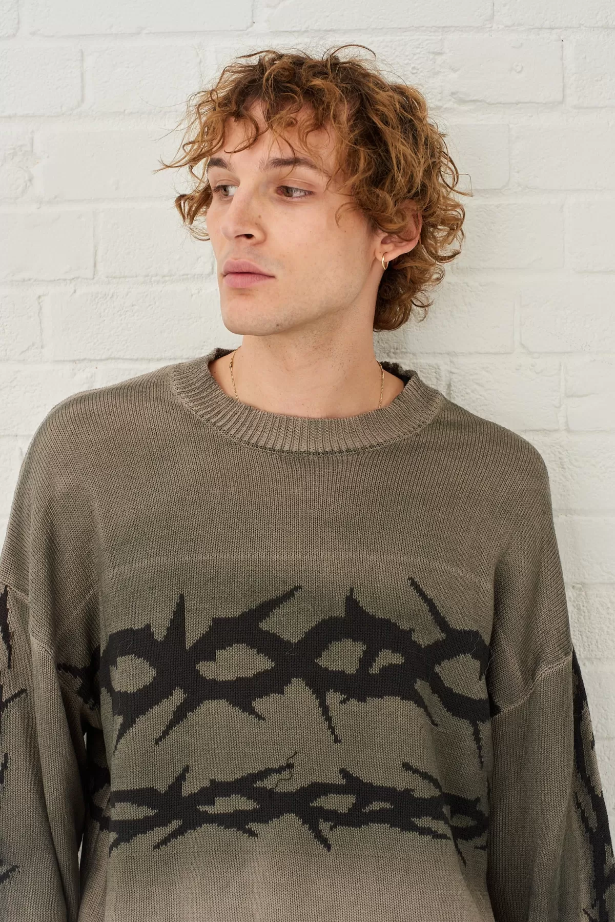 Cheap The Ragged Priest Traitor Grey Barbed Wire Knit Jumper