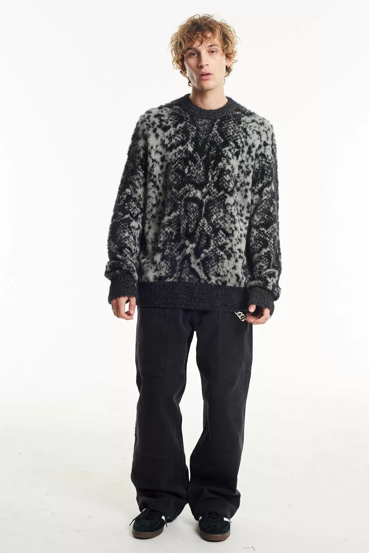 Shop The Ragged Priest Vile Snake Print Knit Jumper